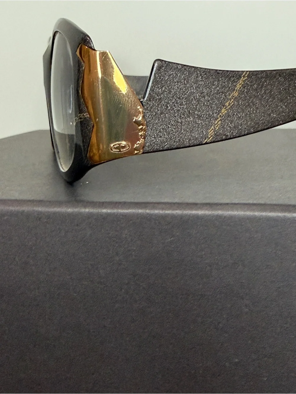 Vintage Dior Metallic Charcoal Optyl Sunglasses